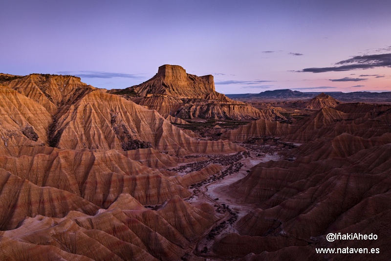 Paisajes por donde un Guía profesional de NATAVEN realiza una visita guiada e interpretación del patrimonio para un grupo cultural en autobús en las Bardenas Reales.